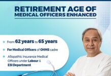 Odisha enhances Retirement Age of Doctors from 62 to 65