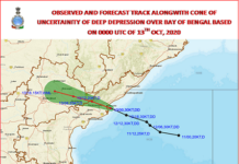 Deep Depression crossed North Andhra Pradesh Coast close to Kakinada