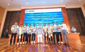 Odisha CM Felicitates Thomas Cup-2022 Winning Team