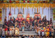 Lord Jagannath-Siblings takes Holy Bath on Snana Mandap