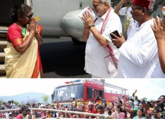 Rousing Welcome to President at Home Turf in Mayurbhanj