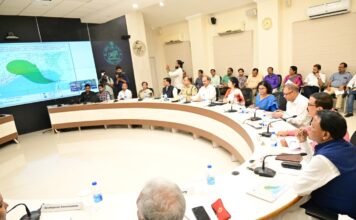 Odisha CM Mohan Charan Majhi chairs a High-Level meeting at Lok Seva Bhawan to deal with possible Cyclonic Storm