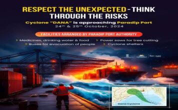Ahead of Cyclone ‘DANA,’ Paradip Port Authority Implements Precautionary Measures Including Supply of Medicines, Food, and Safe Relocation of Ships to Mitigate Potential Disruptions