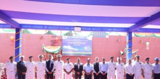 Keel laying ceremony for Yard 3040, the fourth (ex-GRSE) Next Generation Offshore Patrol Vessel (NGOPV), was held at Garden Reach Shipbuilders and Engineers Ltd in Kolkata