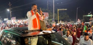 Sambit Patra’s road show in Nuapada