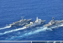 Ships of the First Training Squadron (1TS) of the Indian Navy — INS Tir, Shardul, Sujata and ICGS Sarathi will be proceeding on a Long Range Training Deployment (LRTD) to South East Asia as part of a training curriculum of the 110th Integrated Officers’ Training Course