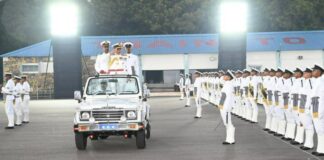 Passing Out Parade of 02/25 batch held at INS Chilka marking the successful culmination of 16 weeks of ab-initio training