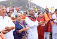 Union Minister Dharmendra Pradhan at the sacred Nine-Day Festival of Maa Hingula in Talcher