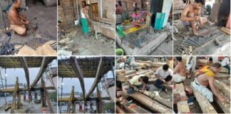 Chariot shed: Chariot construction work Day 33-With the addition of one Nahaka Akha, which was completed for the Chak-Akha Dera policy on Bhaunari Tithi, the construction of a total of 21 Akhars of the three Raths has been completed
