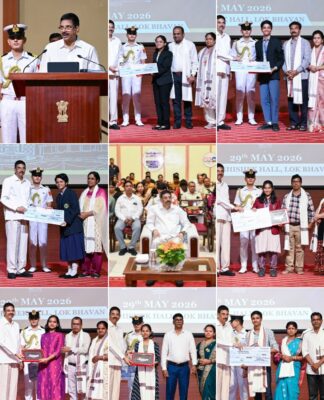 Governor Dr. Hari Babu Kambhampati felicitates matric toppers and their guardians