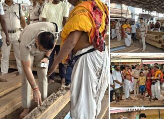 IGP, Central Range Dr. Satyajit Naik visited the Rathakhala to review the ongoing construction of the sacred chariots for the upcoming Rath Yatra 2026