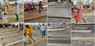Rathakhala: Chariot making work Day 53-At Dolavedi, the Maharana are constructing a large number of horses, a changada stand, bamboo poles for throwing ropes, and bamboo ladders for climbing up and down the chariots to build the three chariots for the procession