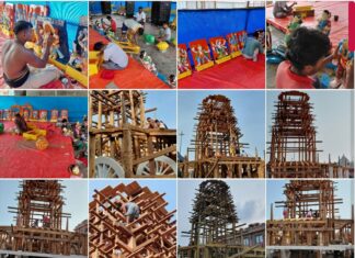 Rathakhala: Chariot making work day 58-work on the three-wheeled 20-foot two-horse chariot has been completed, along with the eight-corner section and the girders
