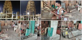 Rathakhala: Chariot construction work Day-63-painters have continued the painting work on the idols of the gods and goddesses on the sides of the chariot, the swans on the sides of the chariot, the horses on the backs of the horses, and the external painting work on the chariot