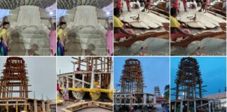 Rathakhala: Chariot construction work Day -64-painters have continued painting the lotus petals on the three chariots, along with the legs of the charioteers, the idols of the gods and goddesses on the sides of the chariot, and the wheels and bars of the three chariots