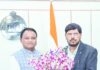 Union Minister of State for Social Justice and Empowerment Ramdas Athawale meets Odisha CM Mohan Charan Majhi