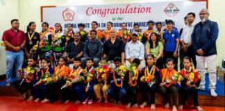 National Junior, Junior and Cadet Karate Championship held in Dehradun-Odisha State Karate-Do Association felicitated the 42 medal-winning competitors and the coaches and team managers who travelled with the team