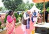 PM Modi pays respects at Santhali Jahera and Ho Jahera in Pahadpur village with President Droupadi Murmu, offers prayers at Gosani Peeth in Pahadpur village with President , pays floral tributes at Samadhi Sthal of members of President Droupadi Murmu’s family in Pahadpur
