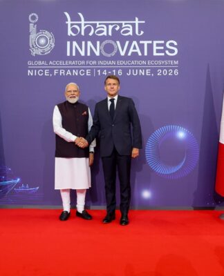PM Narendra Modi held bilateral talks with the President of France, Emmanuel Macron, at Villa Kerylos in Nice