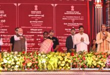 President Droupadi Murmu and Prime Minister Narendra Modi, participated in a programme marking the completion of two years of the Government of Odisha at Rairangpur, Mayurbhanj, Odisha