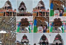 Rathakhala: Chariot construction work Day- 84-under the supervision of Maharana Sevak and Bhoi Sardar Ravi Bhoi, with the cooperation of Bhoi Sevak, the installation of ‘Prabha’ in three chariots has been completed