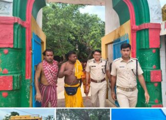 Dr Satyajit Naik IGP, Central Range, along with Prateek Sing SP Puri visited Shri Lokanath Temple to review the safety and security arrangements made for Kaudia devotees during the ongoing pilgrimage season