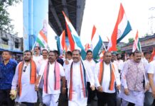 Dharmendra Pradhan leads ‘Tiranga Padayatra’ in Sambalpur