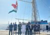 Indian Navy’s sail training ship, INS Sudarshini, arrived at Lisbon, Portugal as part of her ongoing Lokayan 26 transoceanic expedition