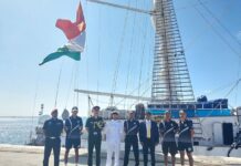 Indian Navy’s sail training ship, INS Sudarshini, arrived at Lisbon, Portugal as part of her ongoing Lokayan 26 transoceanic expedition