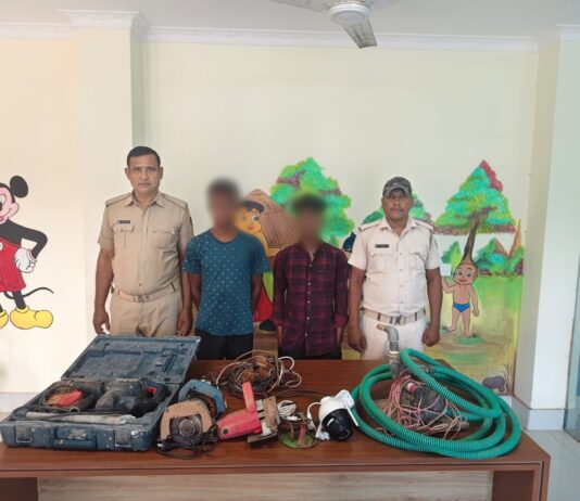 Gopalpur PS solved a theft case from an under-construction house and arrested two accused with recovery of stolen articles