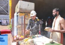 Keel Laying Ceremony of the first ship of the Indian Navy’s Next Generation Missile Vessel (NGMV) project was held at Cochin Shipyard Limited (CSL), Kochi