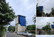 High Rise Puja Pandal on Biju Patnaik International Airport at Bhubaneswar Boundary Poses Risk