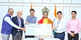 State Bank of India (SBI) has contributed Rs 1.30 crore to the Chief Minister’s Relief Fund (CMRF) towards relief and assistance for people affected by the flood situation in the state