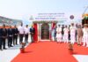 FSS-1, the first of the Fleet Support Ships, under construction at Hindustan Shipyard Limited, Visakhapatnam, was launched