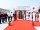 FSS-1, the first of the Fleet Support Ships, under construction at Hindustan Shipyard Limited, Visakhapatnam, was launched