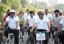 Union Minister of Youth Affairs and Sports Dr. Mansukh Mandaviya led the 94th edition of Fit India Sundays on Cycle in Varanasi, bringing together over 500 cyclists and more than 1,000 participants to champion the message of a drug-free youth and a healthier India
